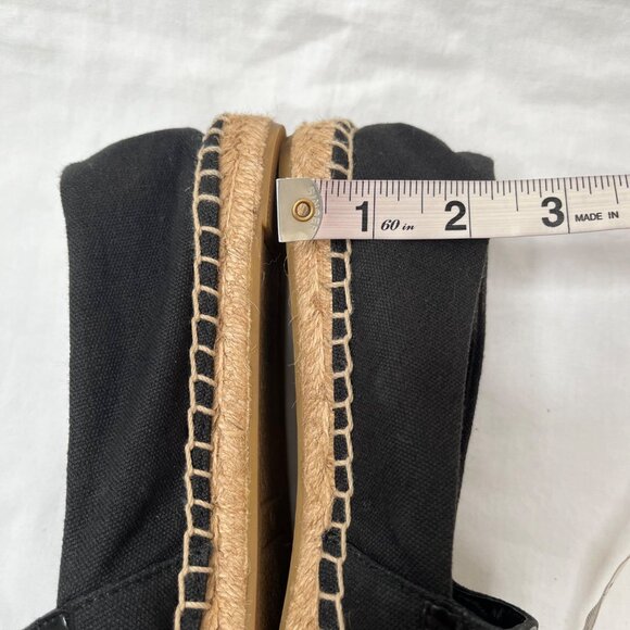 Tory Burch Womens Black Poppy Logo Espadrille Flats Size 8 - Picture 5 of 10